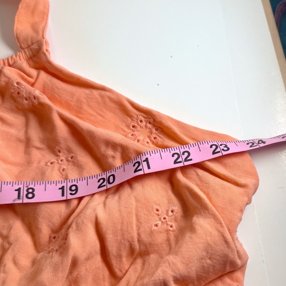 Torrid 3X Peach Eyelet Embroidered Peplum Tank | Adjustable Straps Boho Summer - Picture 9 of 13